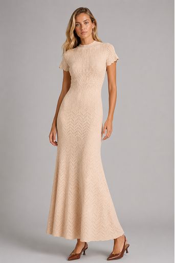 Vestido Alessandra Bege Areia